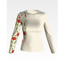 БЖ189кМнннн Вишиванка жіноча Ромашки і маки, атлас-котон, бежевий, р. 42-54. Барвиста вишиванка. Заготовка для вишивання бісером або нитками