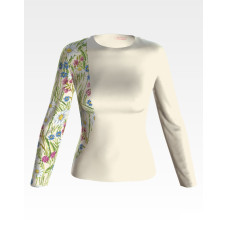 БЖ192кМнннн Вишиванка жіноча Ромашки, волошки, атлас-котон, бежевий, р. 42-54. Барвиста вишиванка. Заготовка для вишивання бісером або нитками