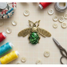 CD-006з Classic Design Магнітний тримач для голок - Бджілка, колір зелений 4,7х3,5 см