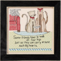 CG302311 Mill Hill Набір для вишивки рахунковим хрестиком + бісером - Чотири лапи Four Legs 18x18 см, рівномірка 28 ct