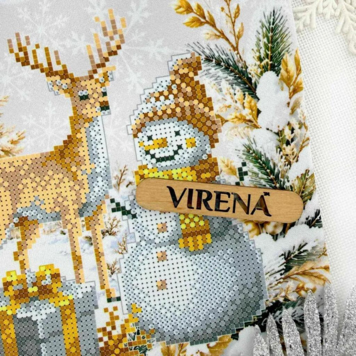 ЧН_021 Virena Заготовка для вишивки бісером - Чобіток для подарунків святковий новорічний  25х32 см (схема на габардині)