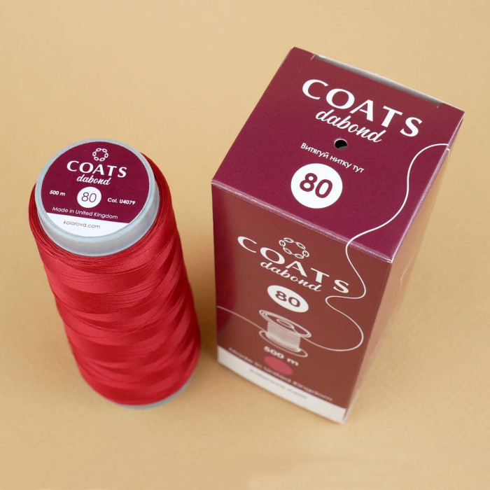 Coats Dabond 80 U4079/500 Нитка для бісеру 500 м, червоний, бобіна