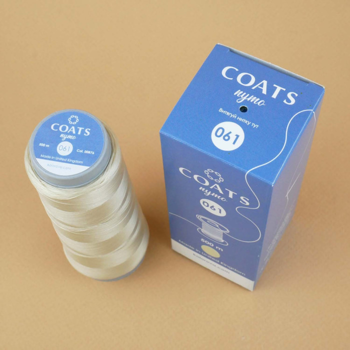 Coats Nymo 061 00876/500 Нитка для бісеру 500 м, бежевий, бобіна