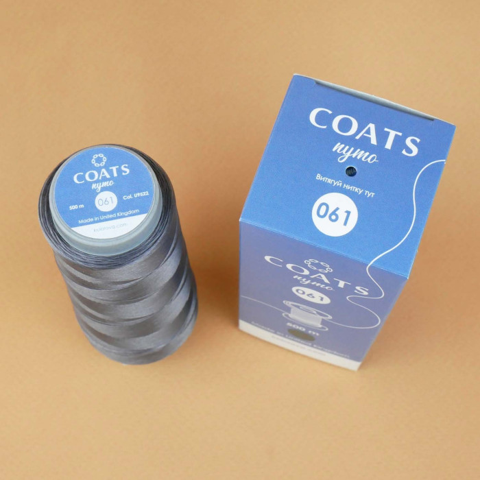 Coats Nymo 061 U9522/500 Нитка для бісеру 500 м, сірий, бобіна