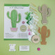 D-13 Кольорова Набір для вишивки бісером і нитками - Квітучий кактус 7,5x11,5 см (дерево)