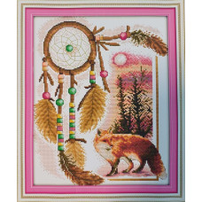 D440JS Joy Sunday Набір для вишивки друкованим хрестиком - Тотем (Лисиця) 34x29 см, Aida14