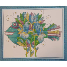 DA483JS Joy Sunday Набір для вишивки друкованим хрестиком - Рибка 26x30 см, Aida14