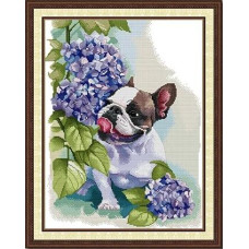 DB021JS Joy Sunday Набір для вишивки друкованим хрестиком - Бульдог 47x37 см, Aida14