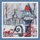 DB098JS Joy Sunday Набір для вишивки друкованим хрестиком - Снігир 32x32 см, Aida 14 (схема на канві)