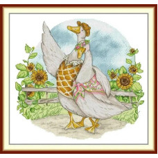 DB148JS Joy Sunday Набір для вишивки друкованим хрестиком - Молодята 36x38 см, Aida14