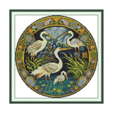 DB253JS Joy Sunday Набір для вишивки друкованим хрестиком - Водоплавний птах, 34x34 см (схема на канві)