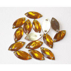ДЭ-011 Камені пришивні золоті, 7х15 мм, 25 шт. Марічка. Декоративні елементи