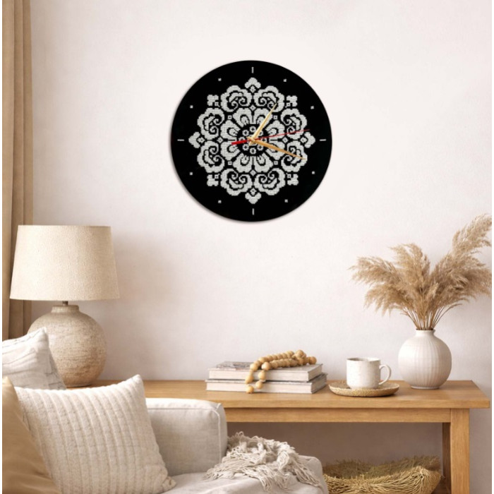 DG-4 Кольорова Набір для вишивки бісером - Годинник 27 см (акрил, круг)