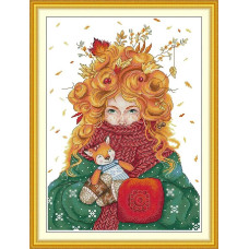 DG009JS Joy Sunday Набір для вишивки друкованим хрестиком - Руда 33x44 см, Aida 14 (схема на канві)