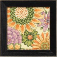 DM302212 Mill Hill Набір для вишивки рахунковим хрестиком + бісером - Жовті квіти 2 Floral Yellow 2 20x20 см, Aida14