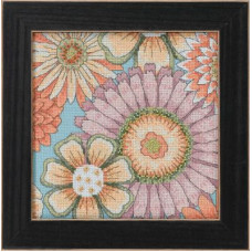 DM302213 Mill Hill Набір для вишивки рахунковим хрестиком + бісером - Блакитні квіти 1 Floral Blue 1 20x20 см, Aida14