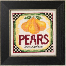 DM302313 Mill Hill Набір для вишивки рахунковим хрестиком + бісером - Груші Pears 13x13 см, Aida16