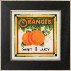 DM302314 Mill Hill Набір для вишивки рахунковим хрестиком + бісером - Апельсини Oranges 13x13 см, Aida16