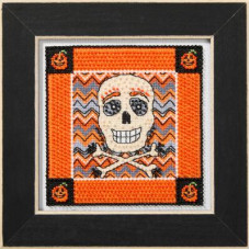 DM302512 Mill Hill Набір для вишивки рахунковим хрестиком + бісером - Череп Skull 13x13 см, Aida 16 ct