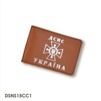 DSNS15CC1 Babylon Обкладинка для посвідчення ДСНС з місцем під жетон 7,5x11 см, шкіра (теракотова,срібне тиснення)