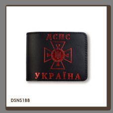 DSNS1BB Babylon Обкладинка для посвідчення ДСНС 11x8,5 см чорна, червоне тиснення, шкіра