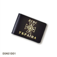 DSNS1DD1 Babylon Обкладинка для посвідчення ДСНС з місцем під жетон 7,5x11 см, шкіра (чорна,золоте тиснення)
