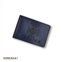 DSNS5AA1 Babylon Обкладинка для посвідчення ДСНС з місцем під жетон 7,5x11 см, шкіра (синя,чорне тиснення)