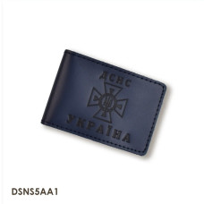 DSNS5AA1 Babylon Обкладинка для посвідчення ДСНС з місцем під жетон 7,5x11 см, шкіра (синя,чорне тиснення)