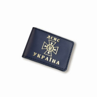 DSNS5DD1 Babylon Обкладинка для посвідчення ДСНС з місцем під жетон 7,5x11 см, шкіра (синя,золоте тиснення)