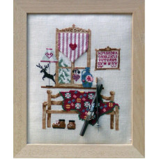 DV03-K Lucas Creations Набір для вишивки рахунковим хрестиком - Гірське вікно Fenetre de montagne, Belfast 32 ct