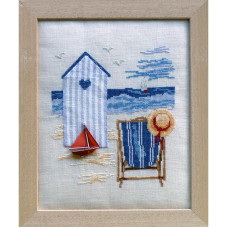 DV04-K Lucas Creations Набір для вишивки рахунковим хрестиком - Пляжна будка Cabine de plage, Belfast 32 ct