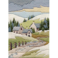 DW14MLS12 Bothy Threads Набір для вишивки гладдю - Зимовий котедж Winter Cottage 17x24 см, тканина з малюнком №14