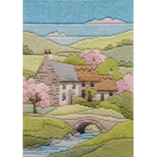 DW14MLS9 Bothy Threads Набір для вишивки гладдю - Весняний котедж Spring Cottage 17x24 см, тканина з малюнком №14