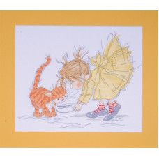 2722 Design Works Набір для вишивки рахунковим хрестиком - Kitty dinner 25,4x30,48 см, Aida14