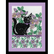 dw2805 Design Works Набір для вишивки рахунковим хрестиком - Lilac Floral Cat 13x18 см, Aida 14