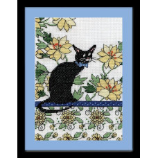 dw2807 Design Works Набір для вишивки рахунковим хрестиком - Yellow Floral Cat 13x18 см, Aida 14