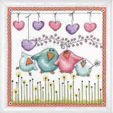 dw2912 Design Works Набір для вишивки рахунковим хрестиком - Bird Family 25x25 см, Aida14