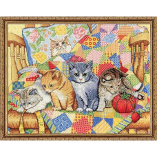 2922 Design Works Набір для вишивки рахунковим хрестиком - Chair Kittens 36x46 см, Aida14