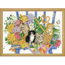 3268 Design Works Набір для вишивки рахунковим хрестиком - Kittens 41x30 см, Aida14