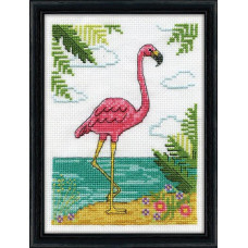 3293 Design Works Набір для вишивки рахунковим хрестиком - Flamingo 13x18 см, Aida14