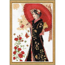 dw3378 Design Works Набір для вишивки рахунковим хрестиком - Червона парасолька 35x51 см, Aida14