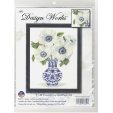 dw3550 Design Works Набір для вишивки рахунковим хрестиком - Білі анемони 12,7x17,8 см, Aida14