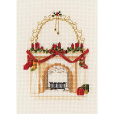 DWCDX09 Bothy Threads Набір для вишивки хрестиком - Камін Листівка Fireplace Card 9x13 см, Aida 16