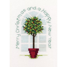 DWCDX32 Bothy Threads Набір для вишивки хрестиком - Падуб Листівка Holly Tree And Holly Card 9x13 см, Aida 16