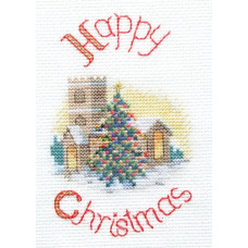 DWCDX39 Bothy Threads Набір для вишивки хрестиком - Опівнічна меса Листівка Midnight Mass Card 9x13 см, Aida 16