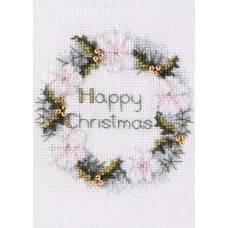 DWCDX47 Bothy Threads Набір для вишивки хрестиком - Золотий вінок Листівка Golden Wreath Card 9x13 см, Aida 16