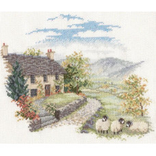 DWCON03 Bothy Threads Набір для вишивки хрестиком - Високогірна ферма High Hill Farm 20х17 см, Aida 16