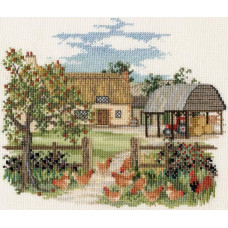 DWCON07 Bothy Threads Набір для вишивки хрестиком - Яблунева ферма Appletree Farm 17x20 см, Aida 16