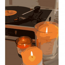 DY316 Затишні свічки, 40х50 см. Strateg. Картина за номерами (Стратег)
