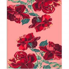 DY411 Троянди на рожевому фоні, 40х50 см. Strateg. Картина за номерами (Стратег)